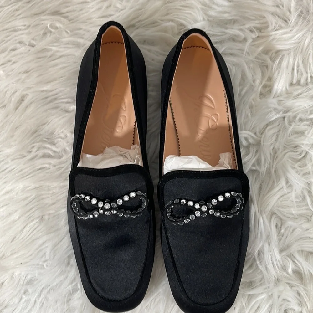 J. CREW Marie bow loafers in satin Size 8.5 New